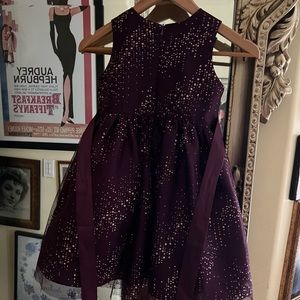 Vibrant deep rich purple flecked with crystal sparkles party occasion dress